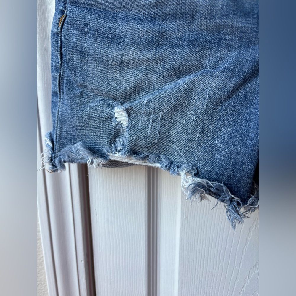Risen Denim Shorts Medium Distressed Raw Hem High Rise Cutoff Jean Shorts RDS133 - Picture 6 of 9